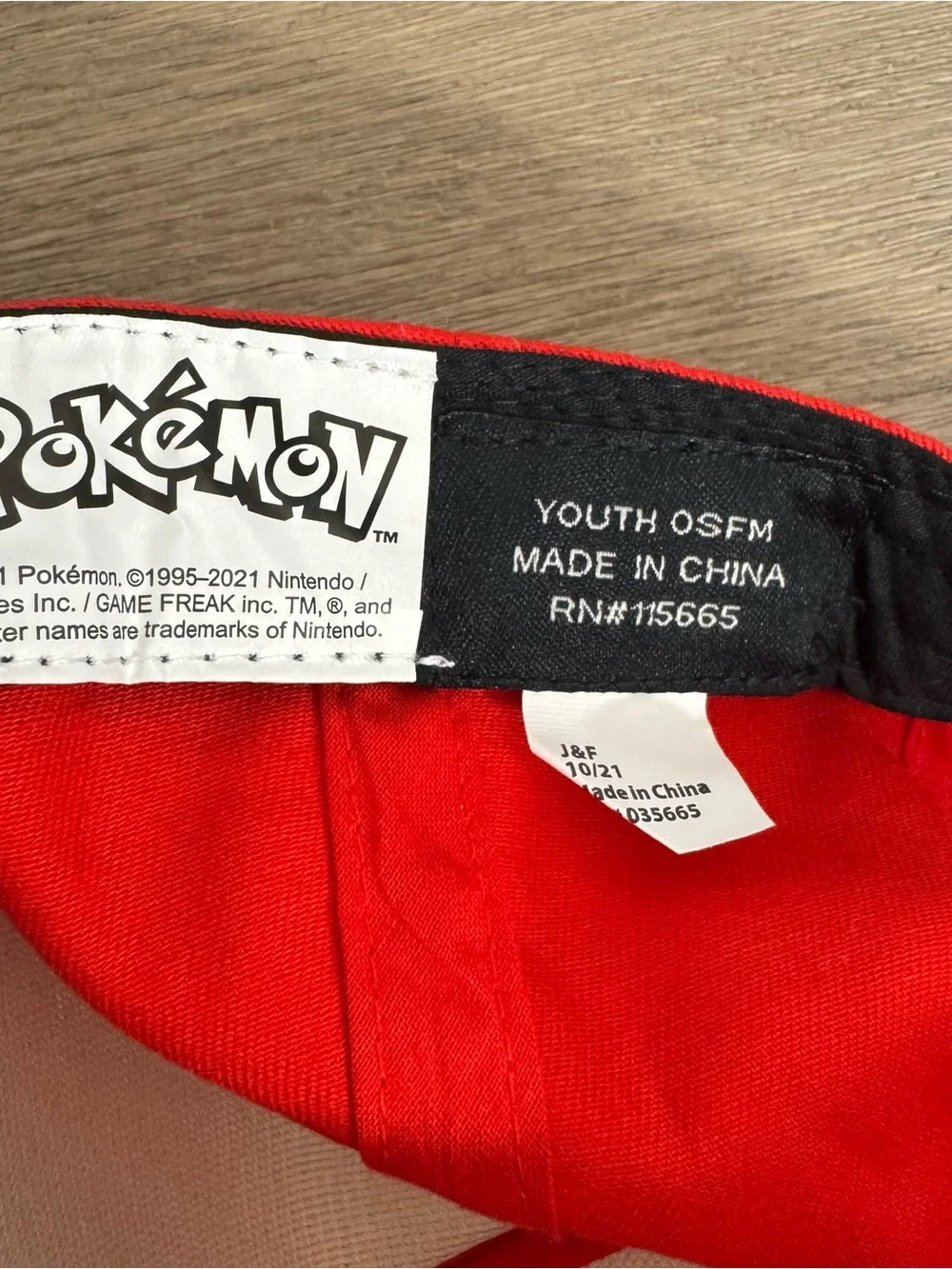Pokemon Pokeball Youth OSFM Snapback Hat Red White Black